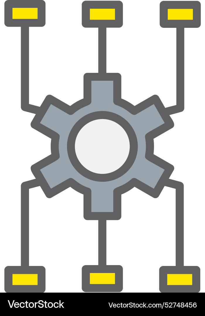 Algorithum line filled icon design Vector Image