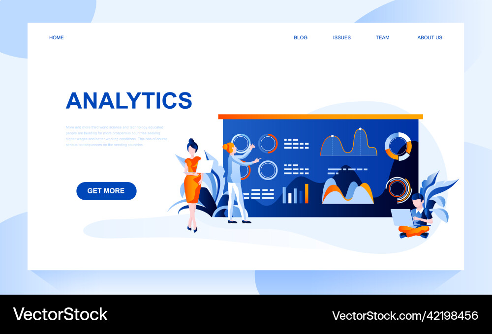 Analytics Data Dashboard Template vector image