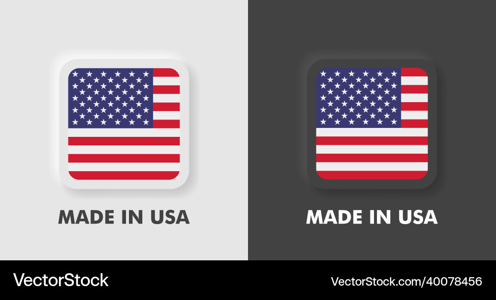 Badges made in usa with american flag modern flat Badges made in usa with american flag modern flat vector image