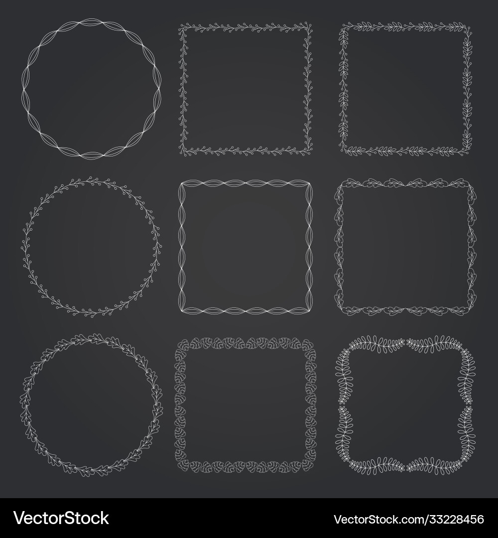 Decorative frames and borders square set Decorative frames and borders square set vector image