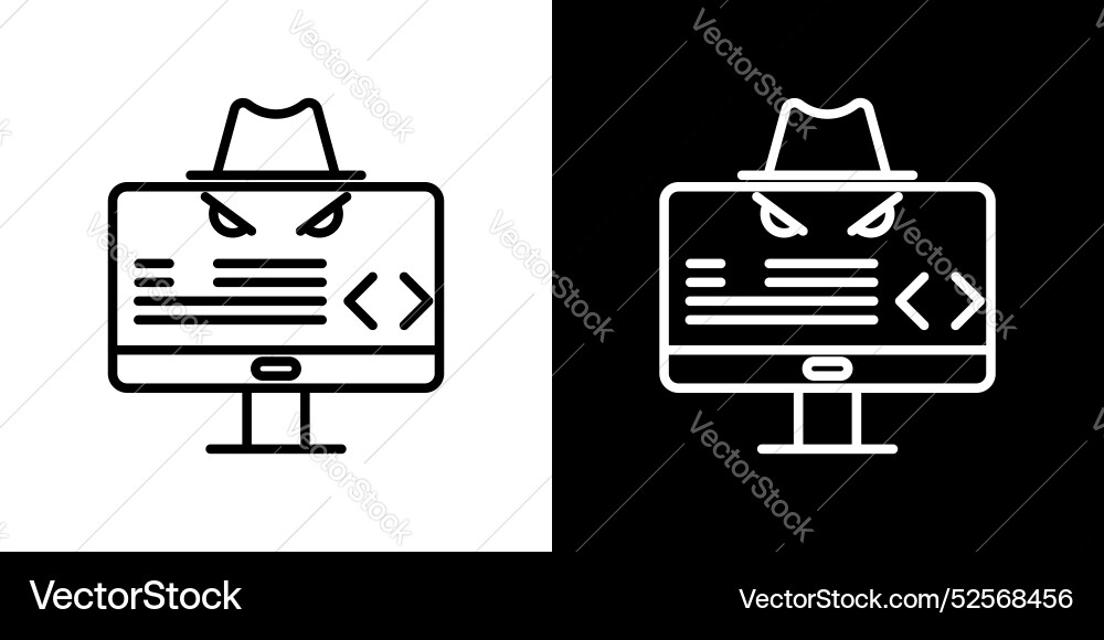 Hacker icon set on white background Hacker icon set on white background vector image