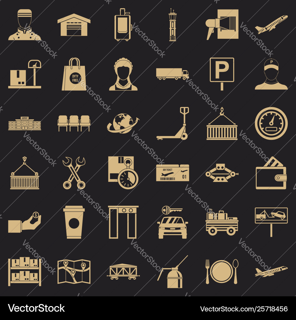 Logistic icons set simple style Logistic icons set simple style Vector Image