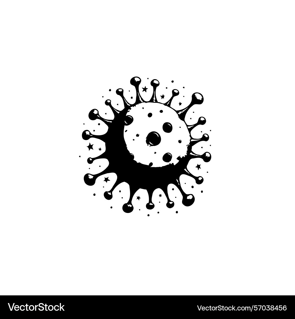 Minimalist of a virus particle emphasizing its Minimalist of a virus particle emphasizing its Vector Image