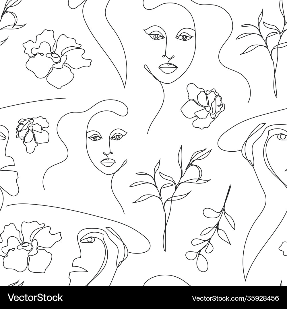 Seamless pattern continuous line art Seamless pattern continuous line art vector image