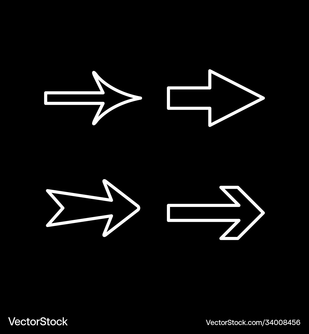 Set line icons arrow Vector Image