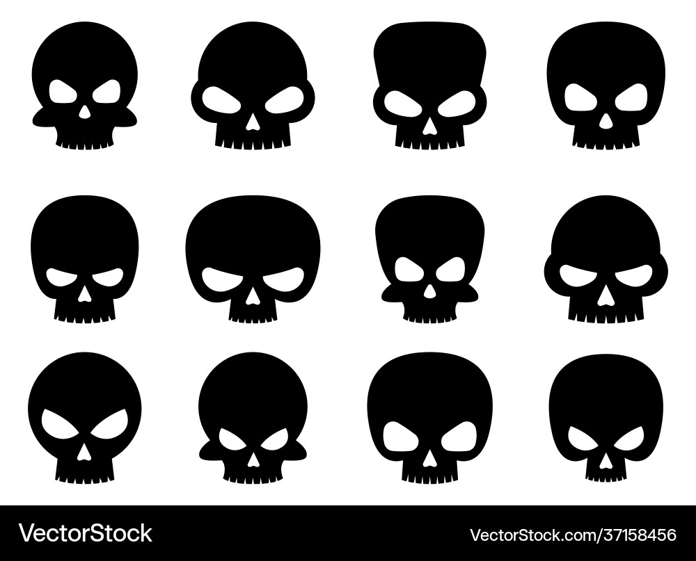 Skull set design isolated on background Skull set design isolated on background vector image