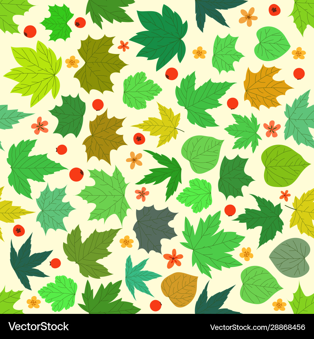Spring maple leaves seamless pattern Vector Image