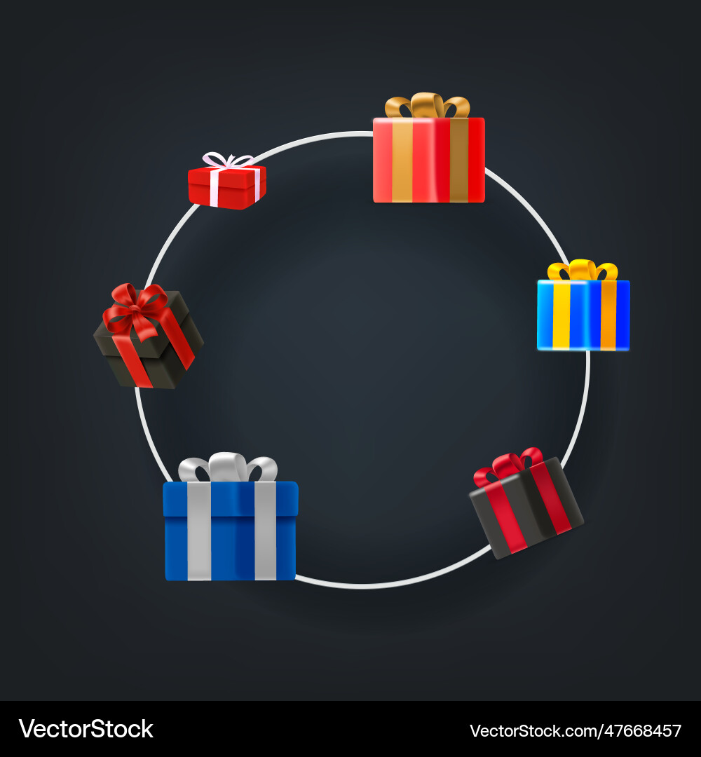 Abstract background with circle frame gift Vector Image