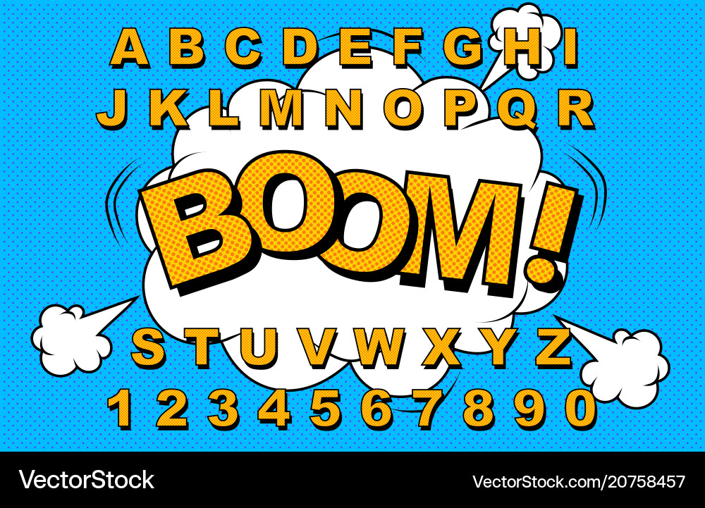 Alphabet comic vector image