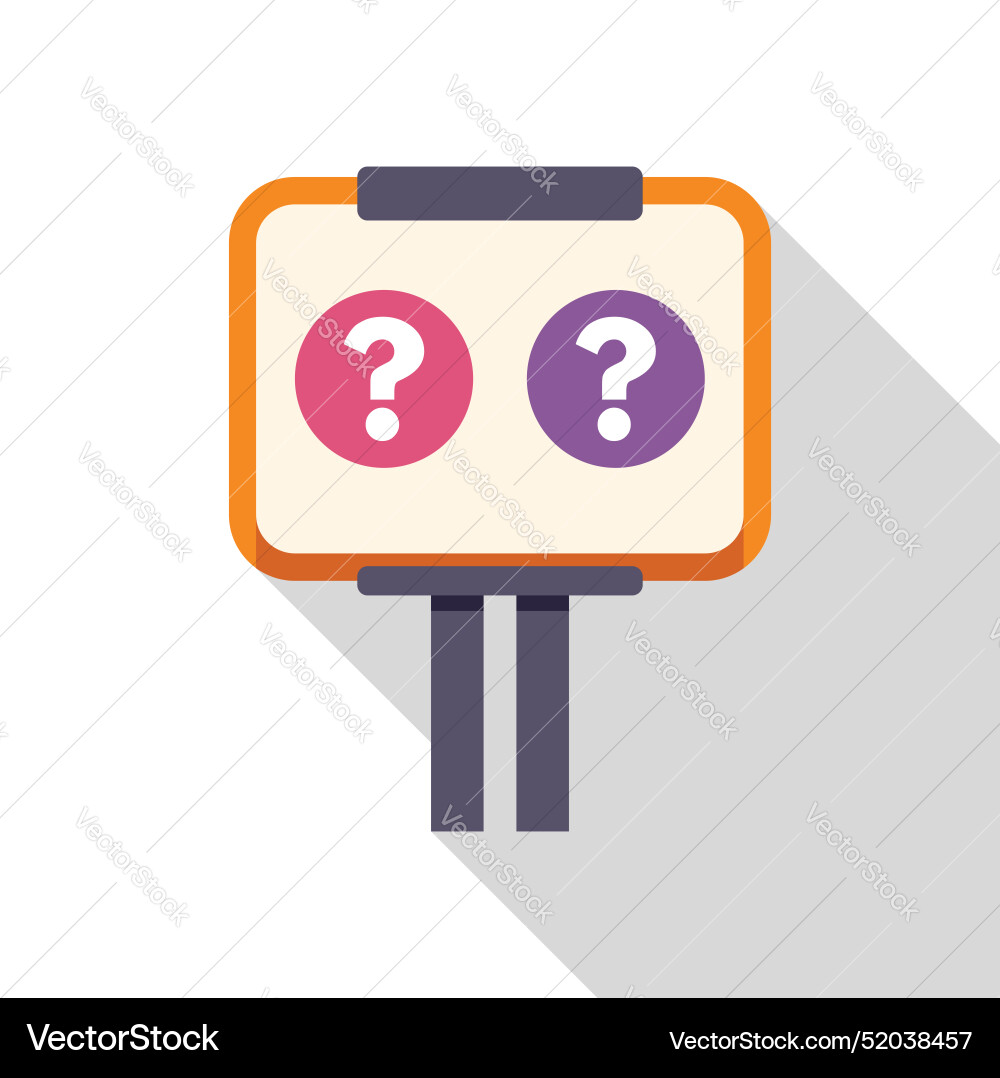 Billboard showing question marks for quiz Billboard showing question marks for quiz Vector Image