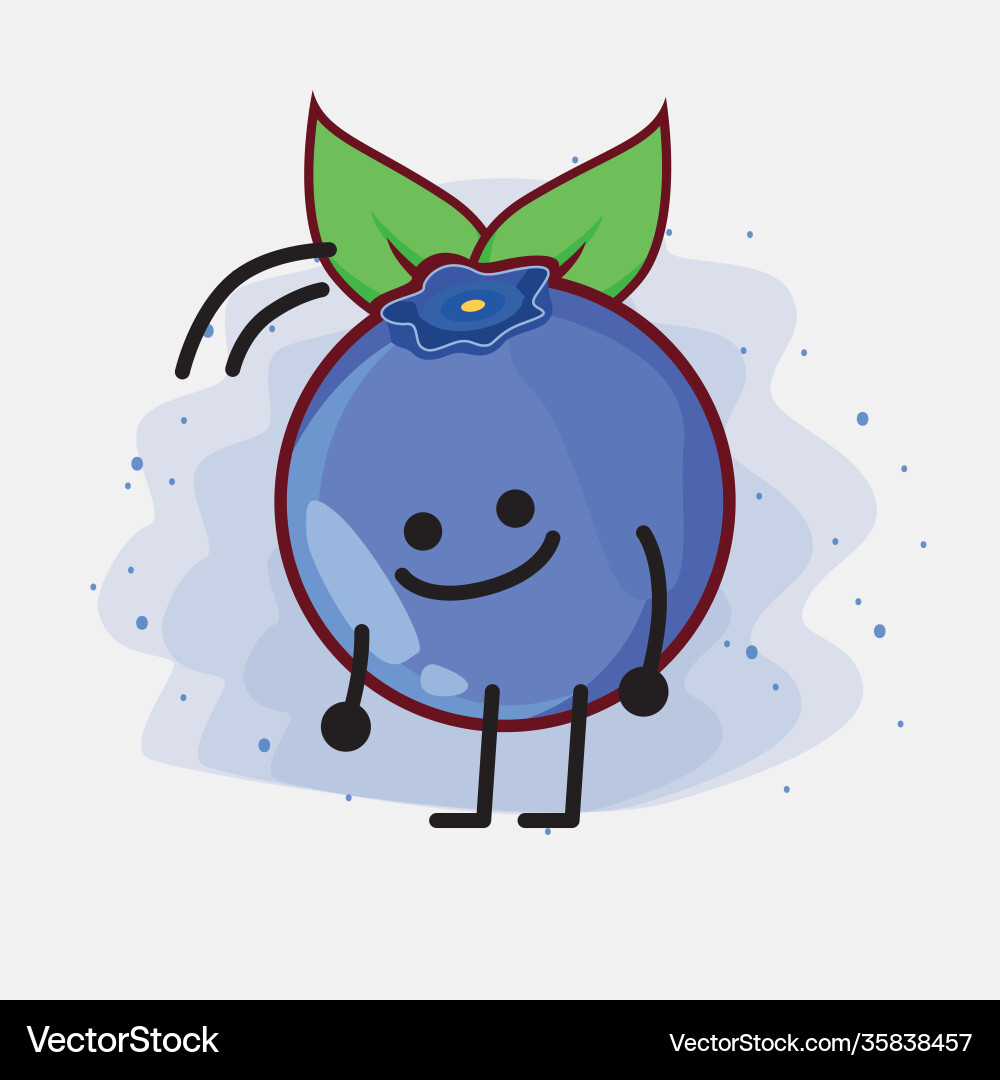 Cute blueberry character Cute blueberry character vector image