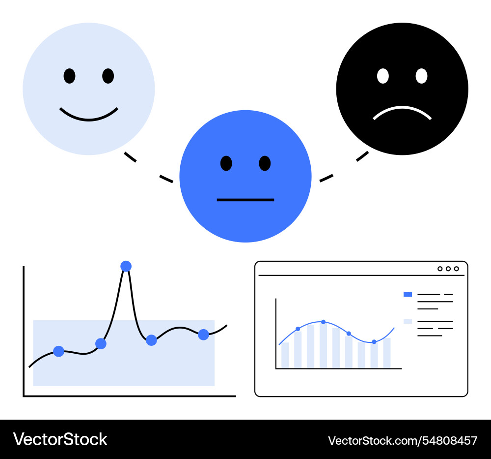 Emotional states and data analysis visualizing Vector Image