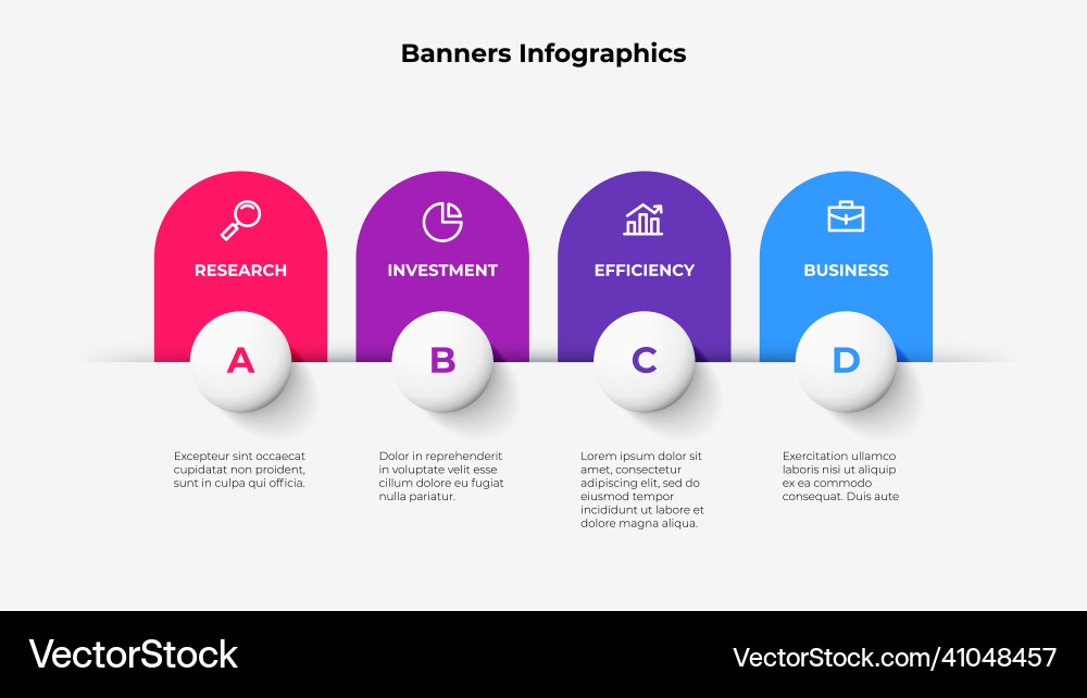 Four rounded abstract elements with circles Four rounded abstract elements with circles vector image