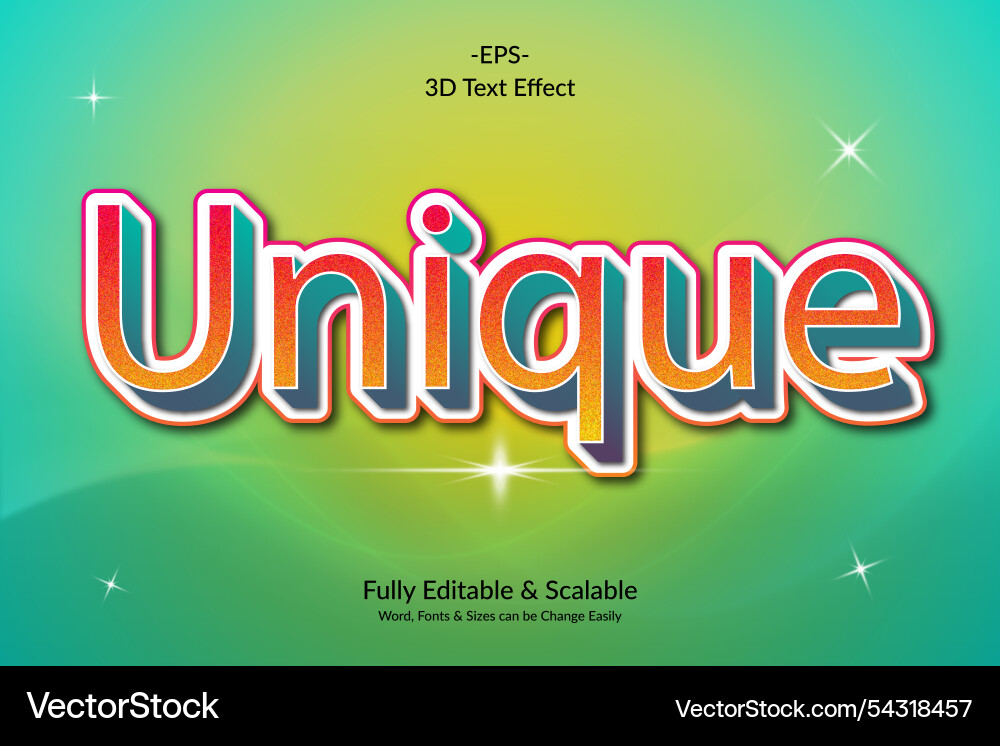 High-quality 3d text effect High-quality 3d text effect Vector Image