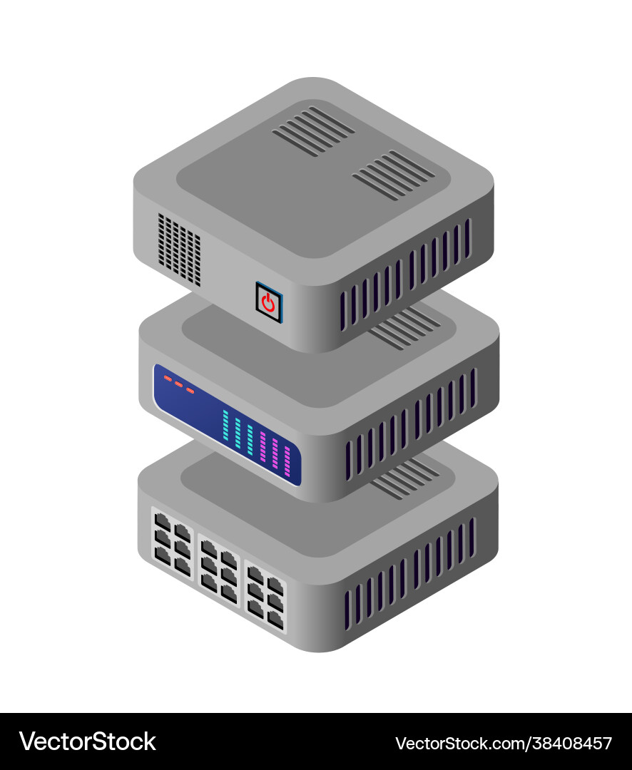 Single server network technology connection Single server network technology connection vector image