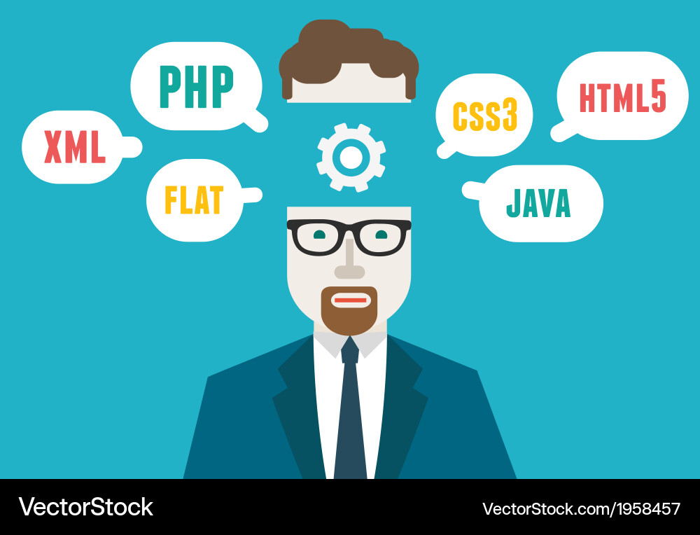 Softwareentwicklung und Coding-Konzepte vektorbild