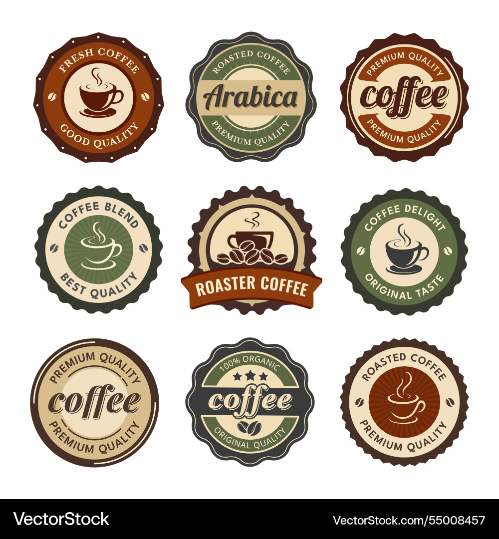 Vintage coffee badge labels image Vintage coffee badge labels image vector image