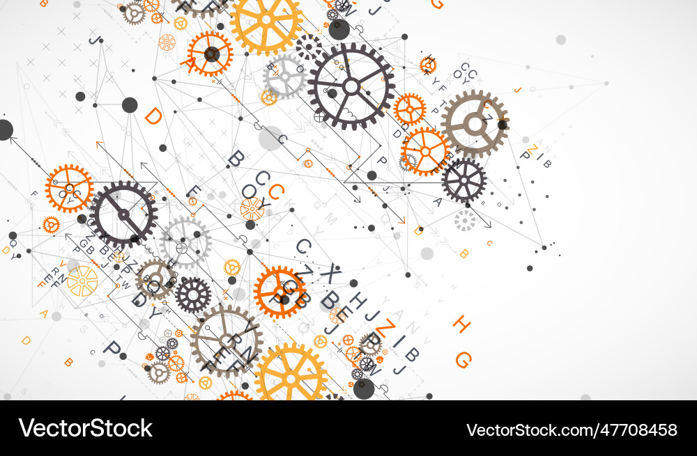 Abstract technological background with letters vector image