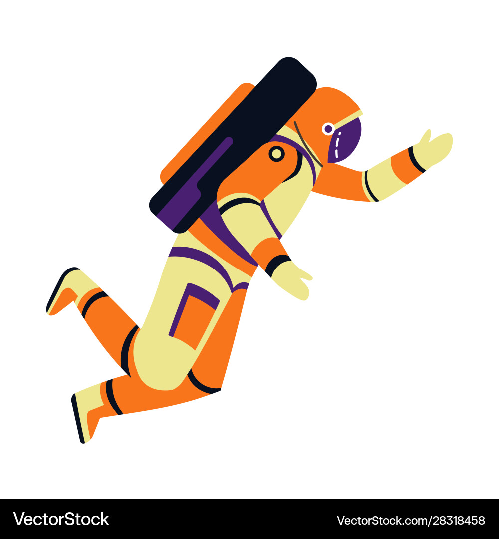 Astronaut floating wearing spacesuit and helmet Astronaut floating wearing spacesuit and helmet vector image