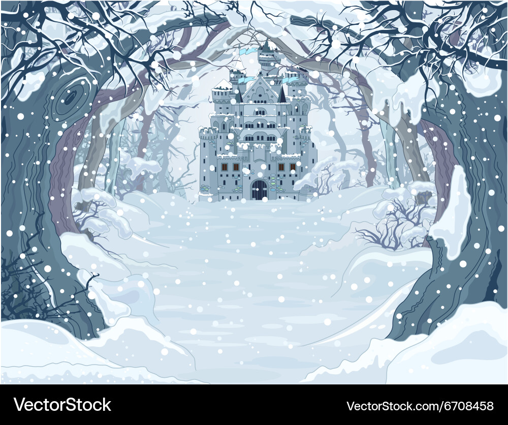 Magic winter castle Royalty Free Vector Image - VectorStock
