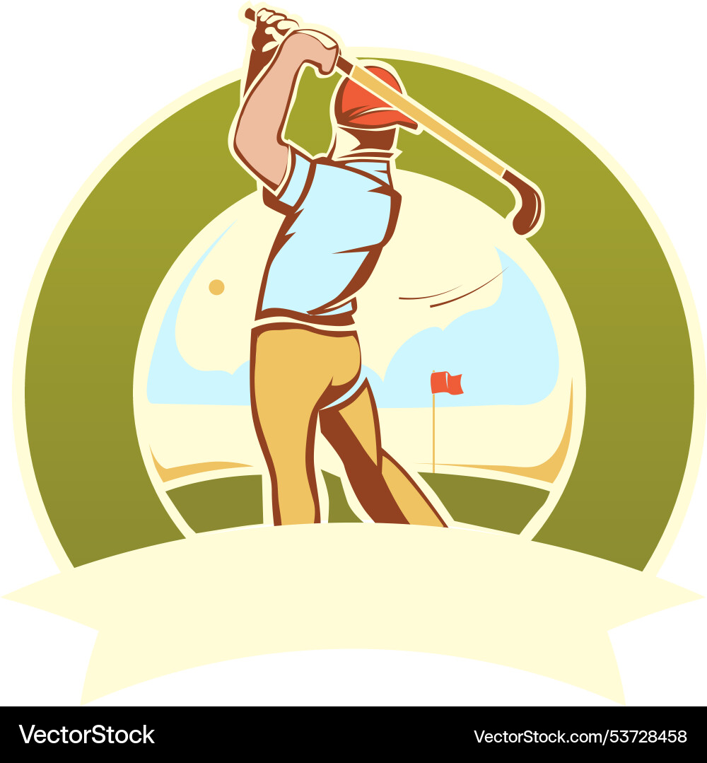 Retro Golf Tournament Logo Vector Image