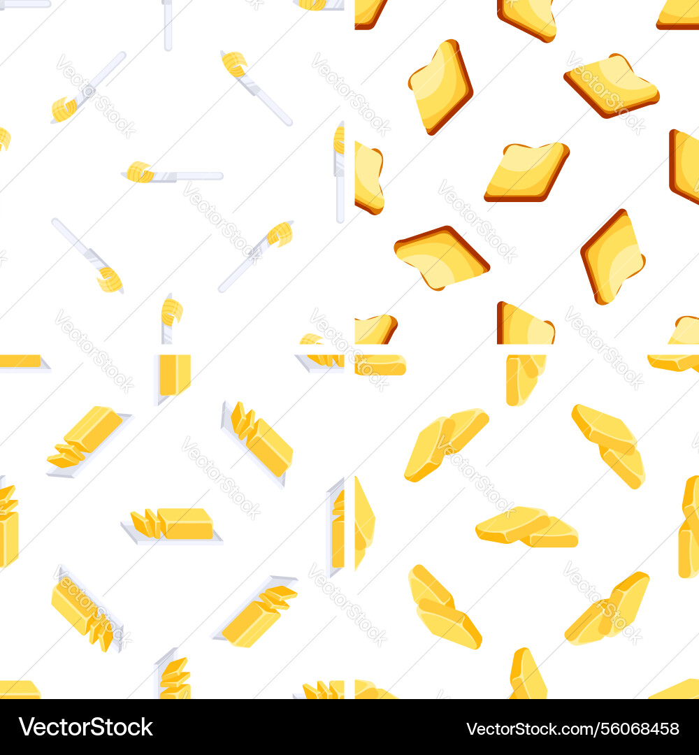 Seamless pattern with butter curls toast knife Vector Image