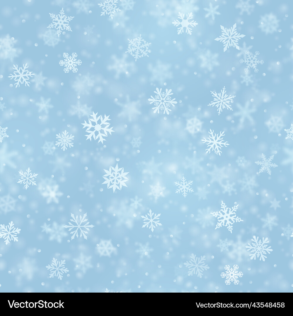 Snowflake Christmas Seamless Pattern vector image