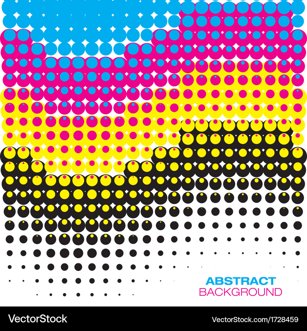 Abstract cmyk halftone background Royalty Free Vector Image