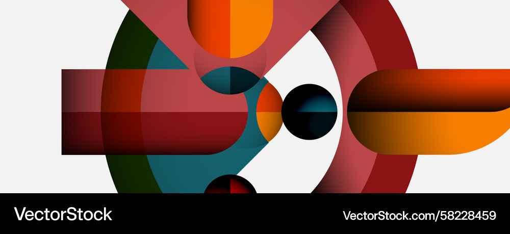 Abstract Shape Overlap Vector Image