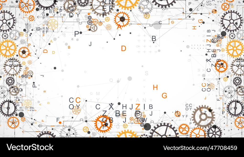 Abstract technological background with letters Abstract technological background with letters vector image