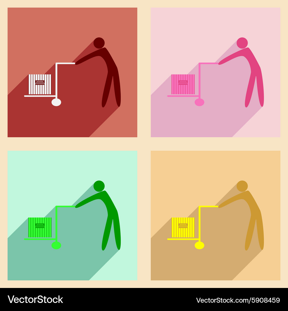 Flat with shadow concept and mobile application Vector Image