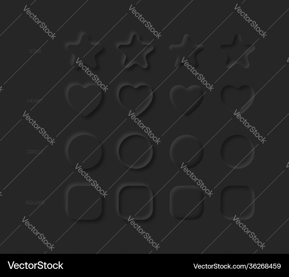 Neumorphic basic design elements rounded star Neumorphic basic design elements rounded star vector image