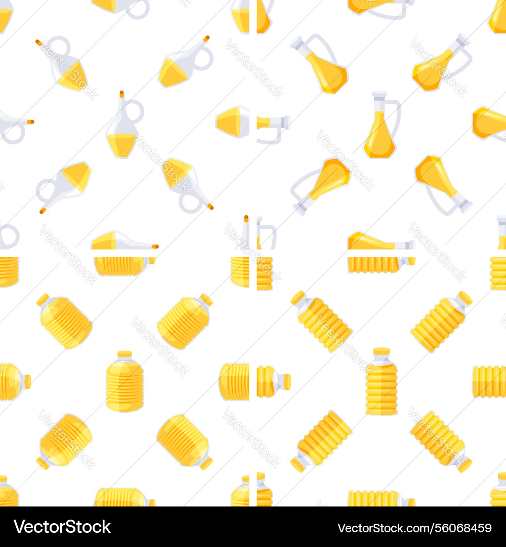 Seamless pattern with various bottles and jugs Seamless pattern with various bottles and jugs Vector Image