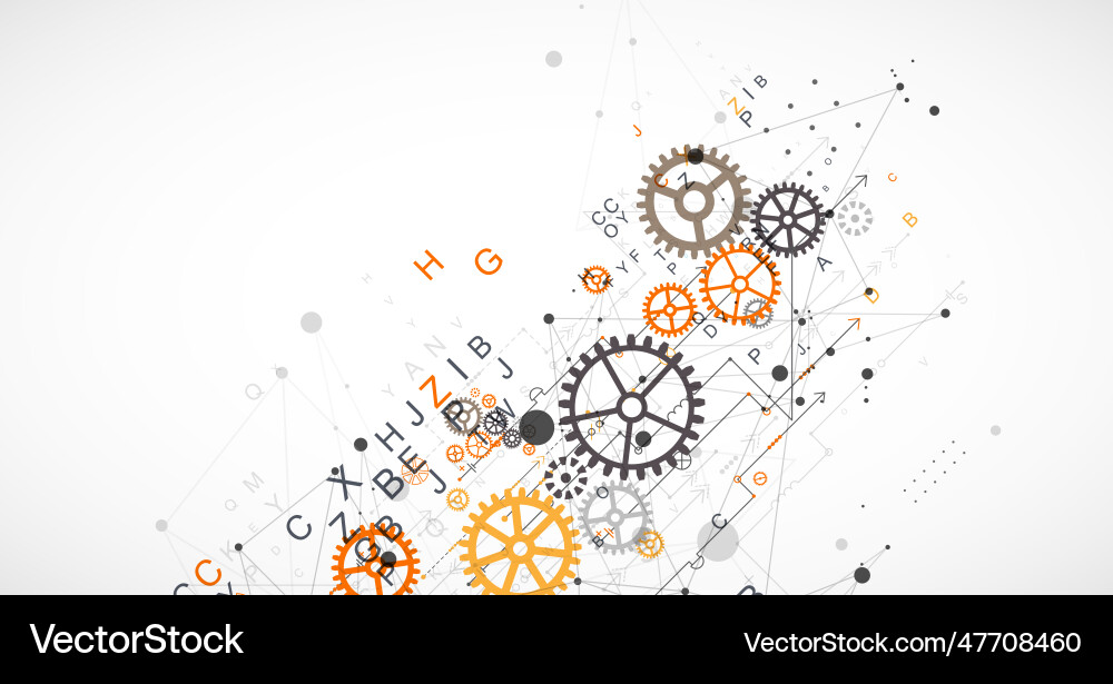 Abstract technological background with letters vector image