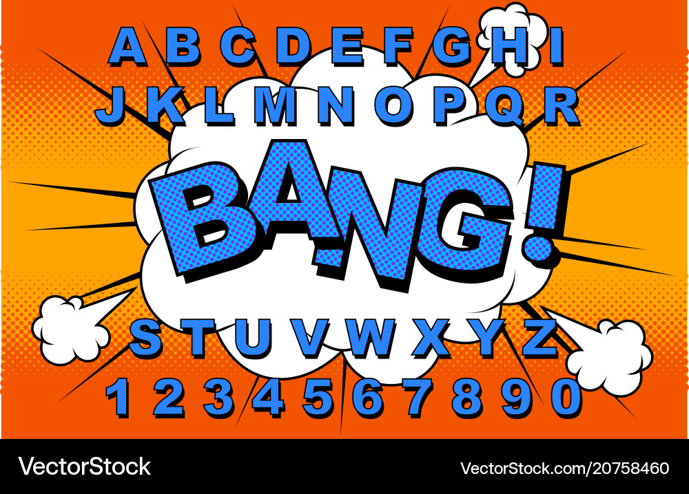 Alphabet Comic Explosion Royalty Free Vector Image