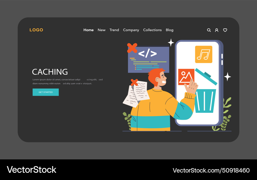 Back-end development web banner or landing page Back-end development web banner or landing page vector image