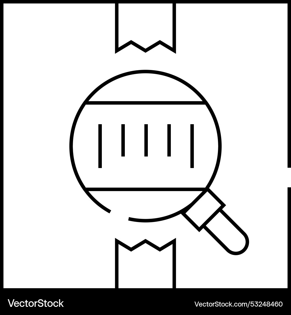 Bar code on box line icon Vector Image
