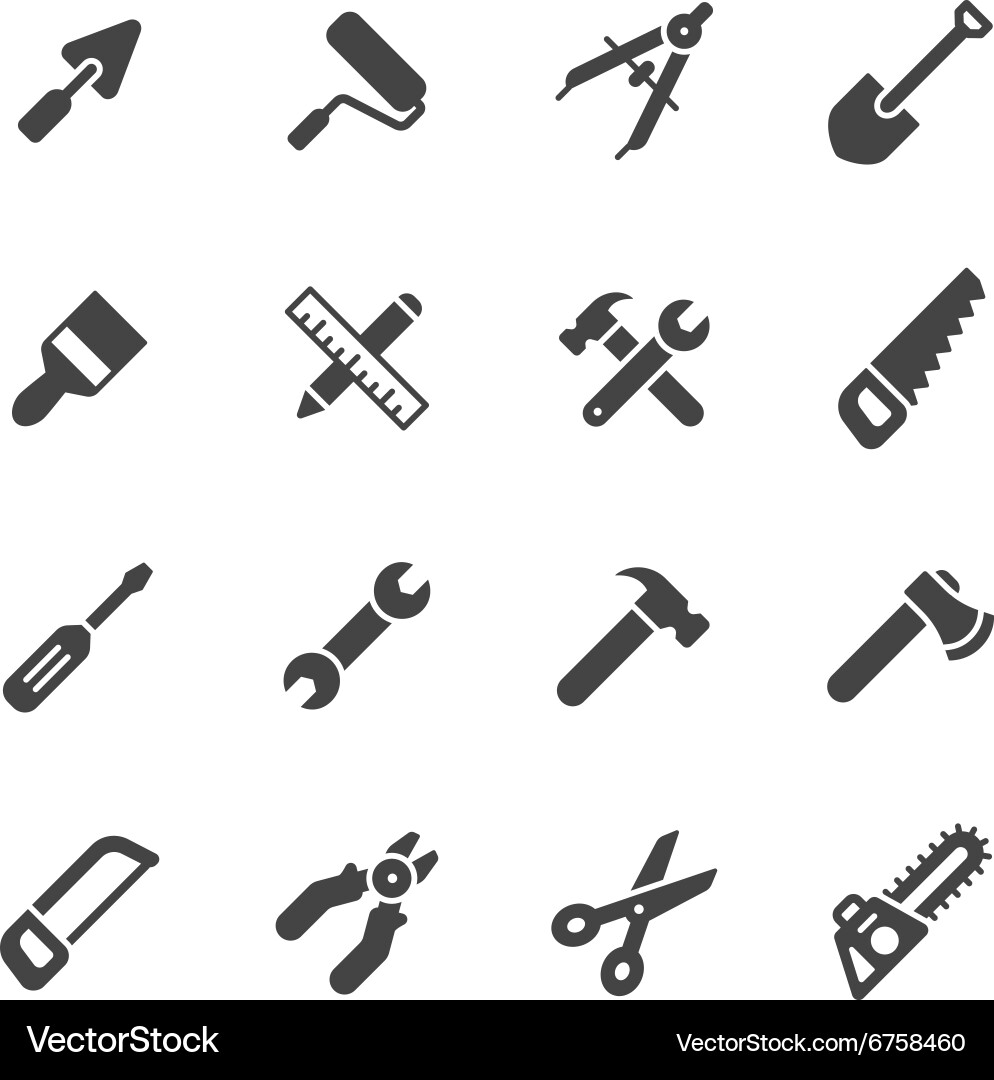 Construction Tool Icons Set vector image