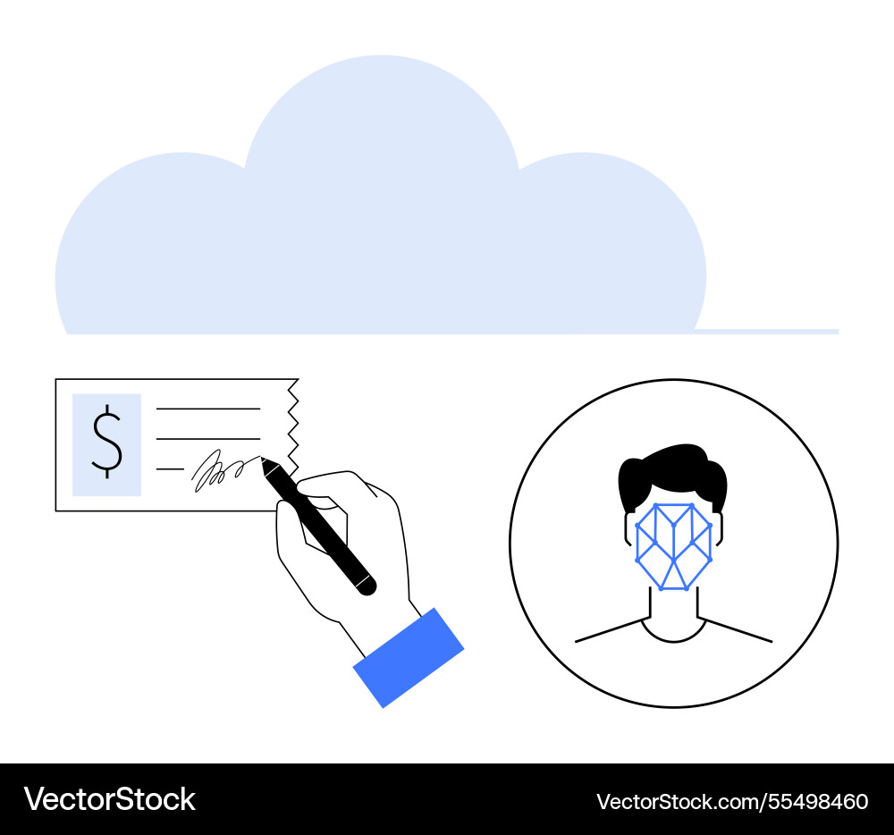Digital identity verification linking biometric Digital identity verification linking biometric vector image