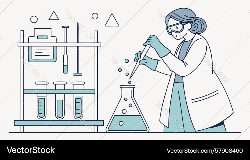Female scientist in lab design generative ai Vector Image