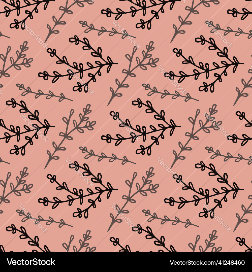 Seamless pattern with black and gray branches Seamless pattern with black and gray branches vector image