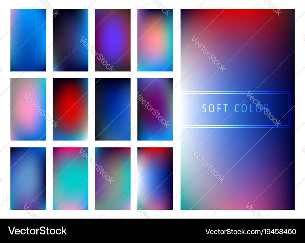 Set of soft color gradients background Vector Image