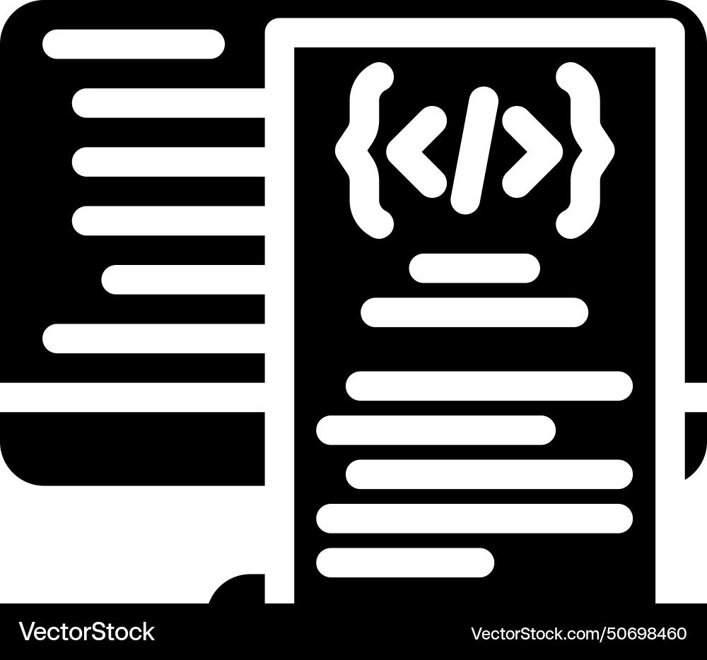 Software documentation technical writer glyph icon Software documentation technical writer glyph icon vector image