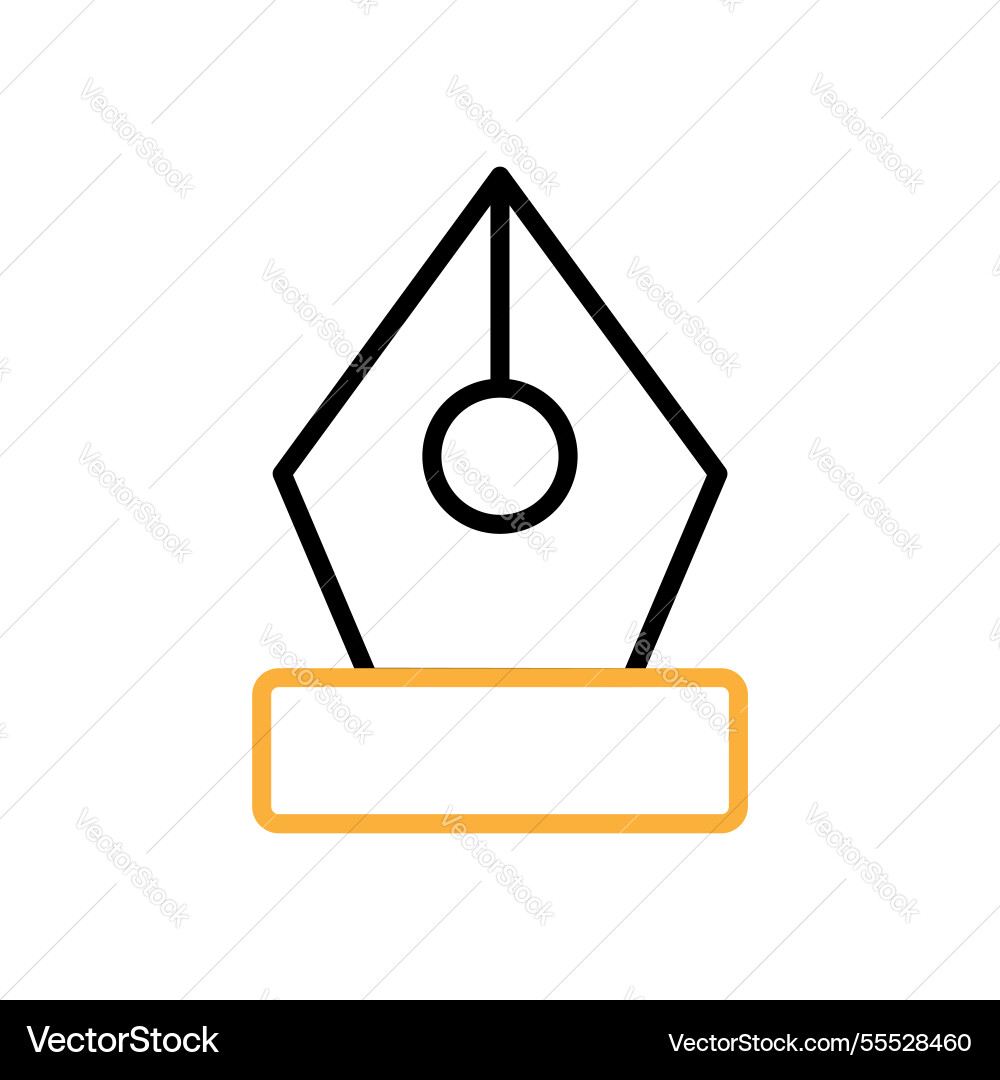 Two color pen nib tool graphics design icon flat Vector Image