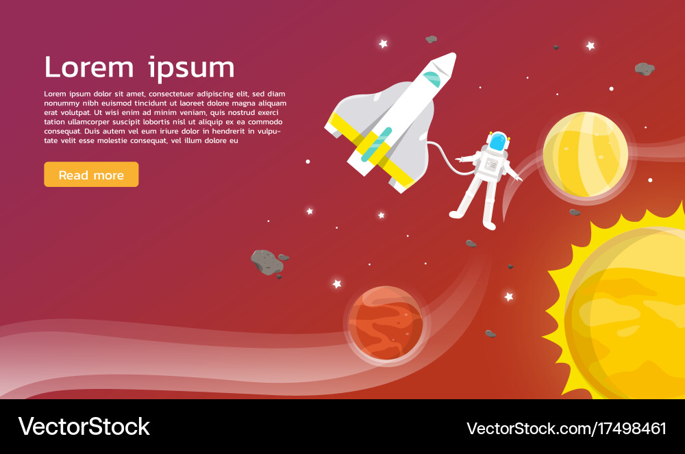 Astronaut with spaceship exploring planet design Astronaut with spaceship exploring planet design vector image