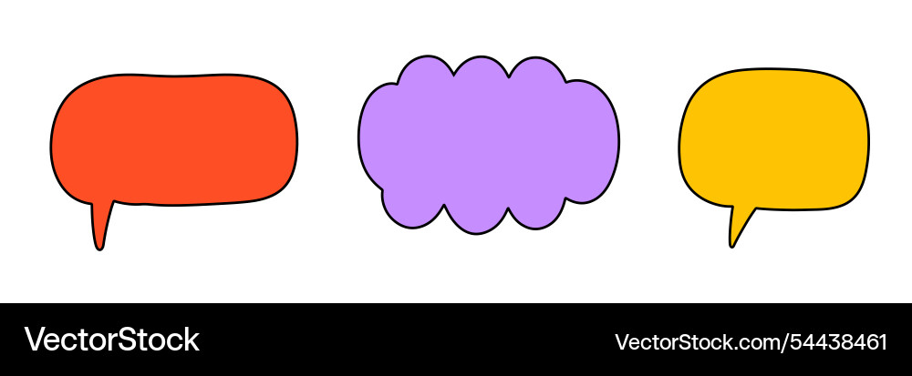 Chat speech bubble message text cloud shapes set vector image