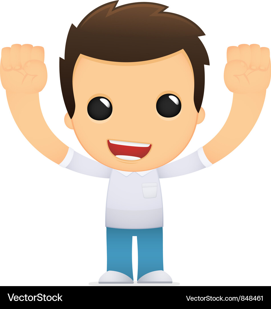 Cheerful Cartoon Man Vector Image