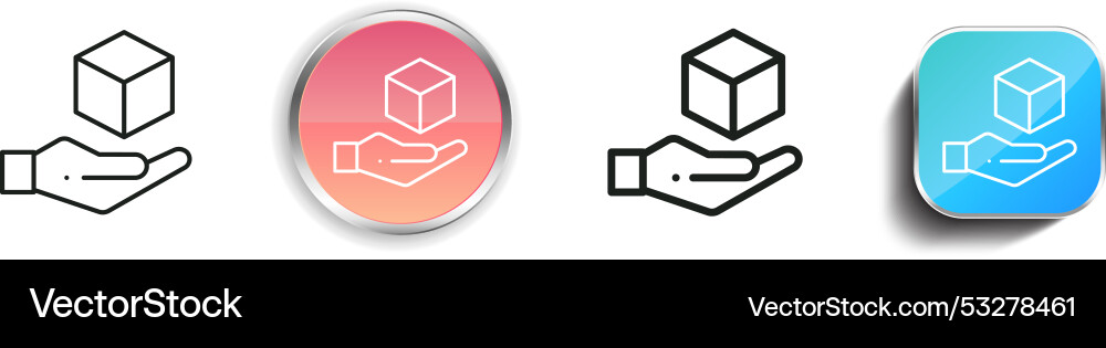 Cube Symbol dünn linear regelmäßig und Knopf Stil Cube Symbol dünn linear regelmäßig und Knopf Stil vektorbild