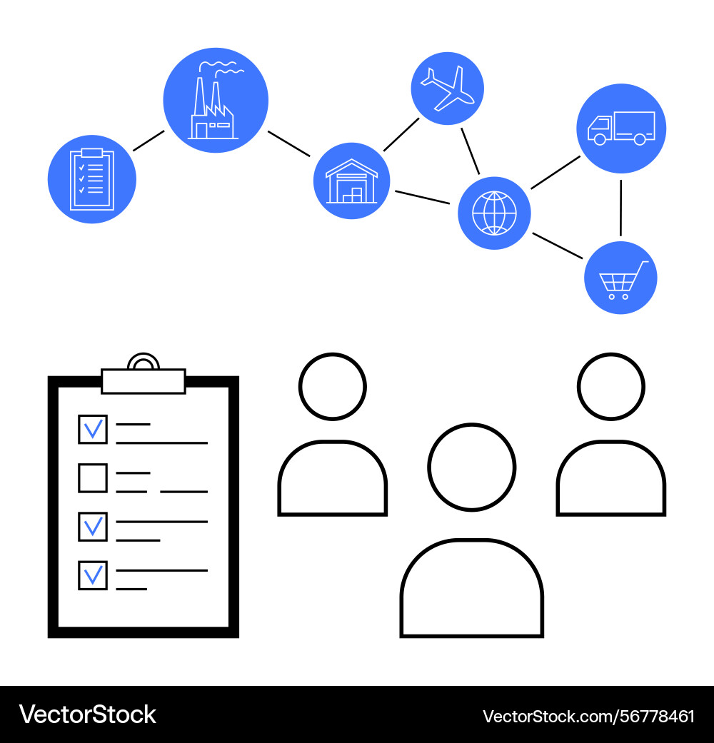 Efficient supply chain concept with workflow Efficient supply chain concept with workflow vector image