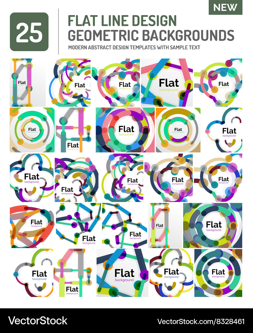 Flat line design background Vector Image
